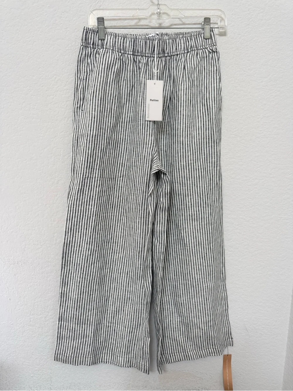 Reformation Ava Linen Pant Vineyard Stripe Petite Small